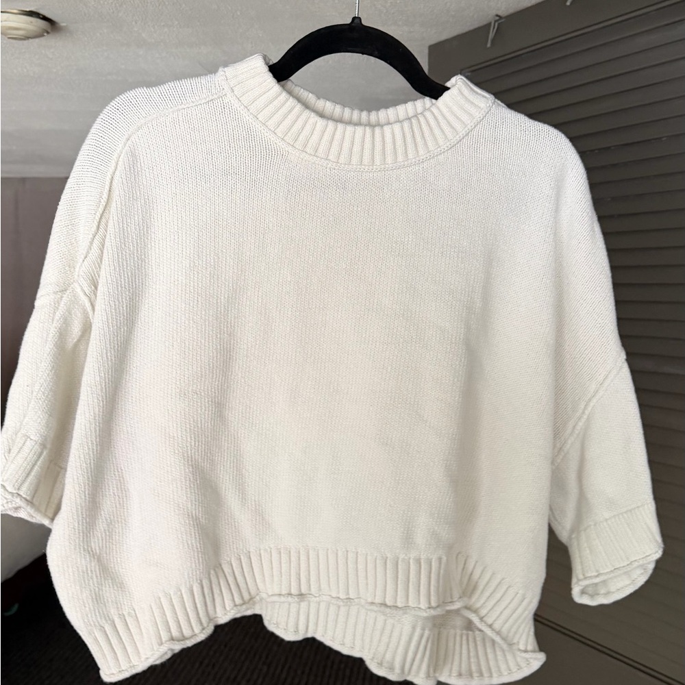 Anthropologie Cream Crew Neck Sweater
